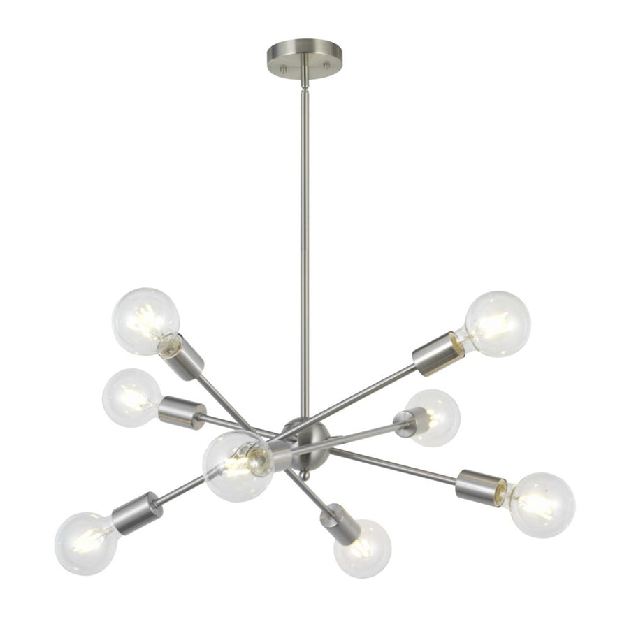 BONLICHT 8 Lights Brushed Nickel Modern Sputnik Chandelier Lighting with Adjustable Arms