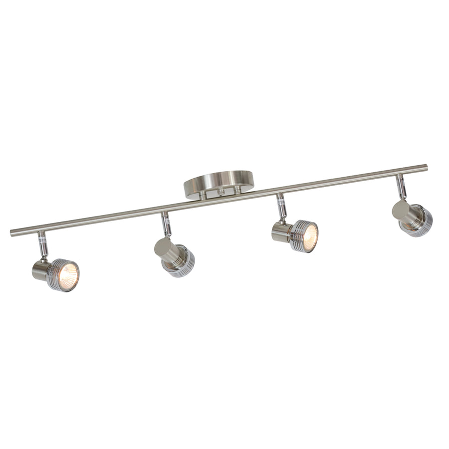 BONLICHT 4 Lights Track Lighting Ceiling Brushed Nickel 50W GU10 Base Bulbs Included