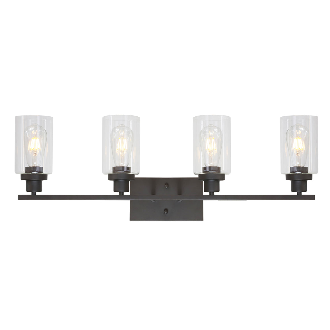 BONLICHT 4 Lights Wall Sconce Lighting Oil Rubbed Bronze Finished with Clear Glass Shade