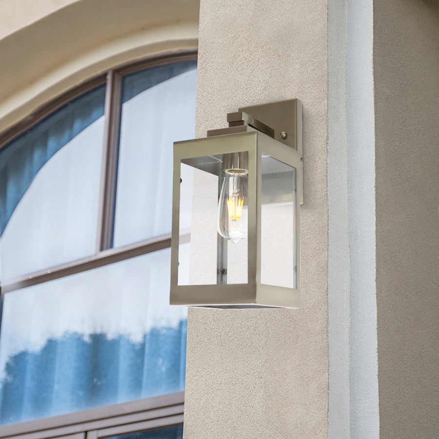 1-Light Wall Sconce Brushed Nickel with Clear Glass