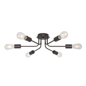 BONLICHT 6 Light Sputnik Chandelier Oil Rubbed Bronze Ceiling Light Semi Flush Mount