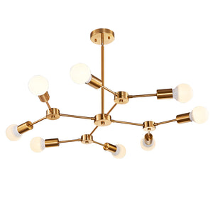 BONLICHT Brass Sputnik Chandeliers 8-Light Mid Century Modern Lighting