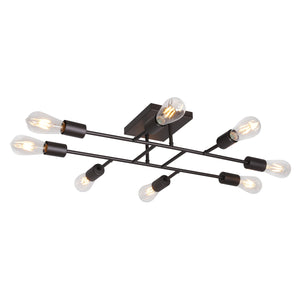 BONLICHT 8 Lights Oil Rubbed Bronze Sputnik Chandelier Vintage Metal Ceiling Lighting