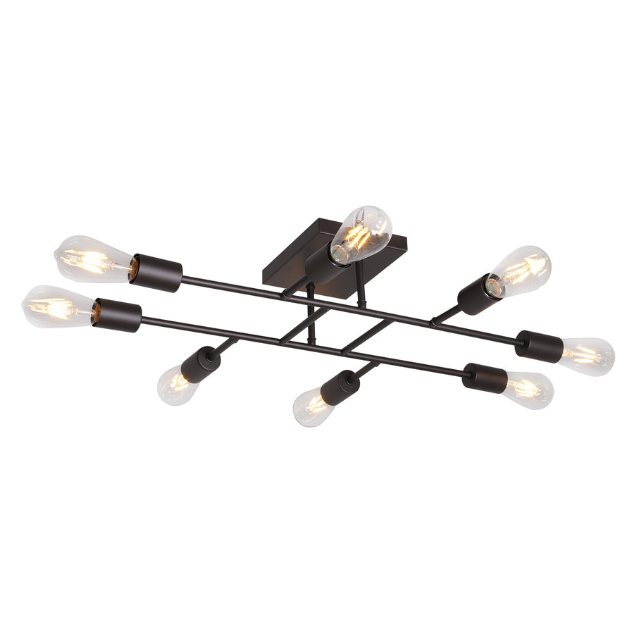 BONLICHT 8 Lights Oil Rubbed Bronze Sputnik Chandelier Vintage Metal Ceiling Lighting