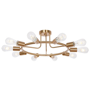 BONLICHT Modern Ceiling Light 10-Light Brushed Brass Sputnik Chandelier Lighting 
