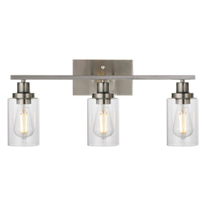 BONLICHT 3 Lights Wall Sconce Brushed Nickel Finished Modern Bathroom Vanity Light Fixtures