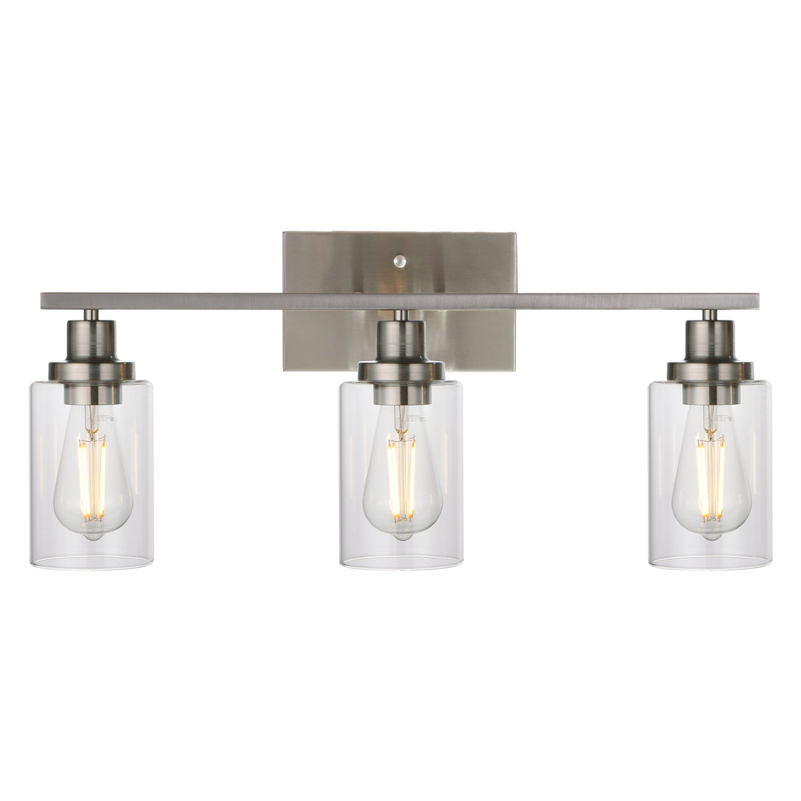 BONLICHT 3 Lights Wall Sconce Brushed Nickel Finished Modern Bathroom Vanity Light Fixtures