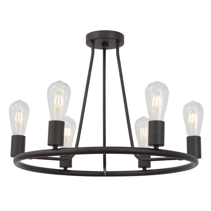 BONLICHT 6 Light Vintage Round Chandelier Oil -Rubbed Bronze