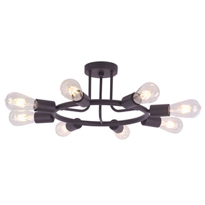 BONLICHT 8 Lights Semi Flush Mount Ceiling Light Oil-Rubbed Bronze Finished
