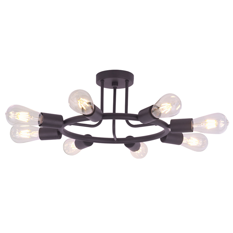 BONLICHT 8 Lights Semi Flush Mount Ceiling Light Oil-Rubbed Bronze Finished
