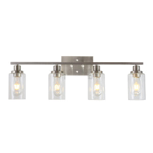 BONLICHT Bathroom Light Fixtures Brushed Nickel 4 Heads Modern Wall Lights