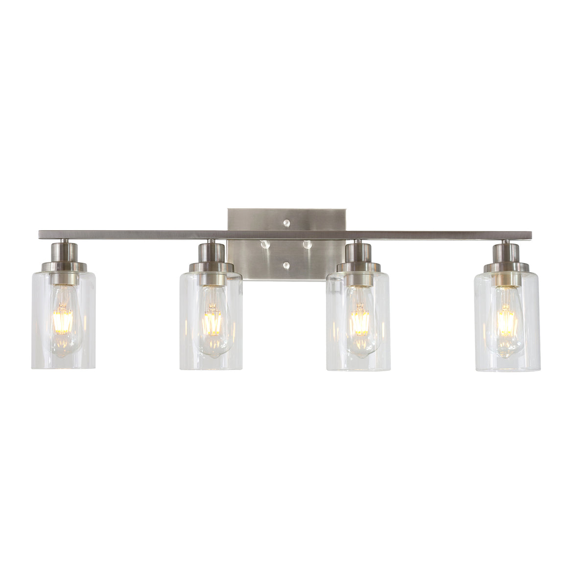 BONLICHT Bathroom Light Fixtures Brushed Nickel 4 Heads Modern Wall Lights