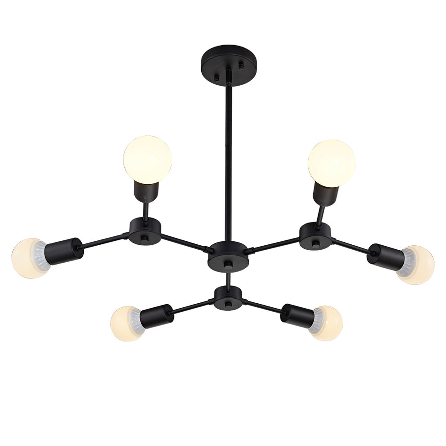 BONLICHT Sputnik Chandeliers 6-Light Black Industrial Style