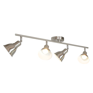 BONLICHT 4-Light Ceiling Spotlights Track Lighting Kit, Brushed Nickel Finished, 35W GU10 Base 4 Bulbs Included