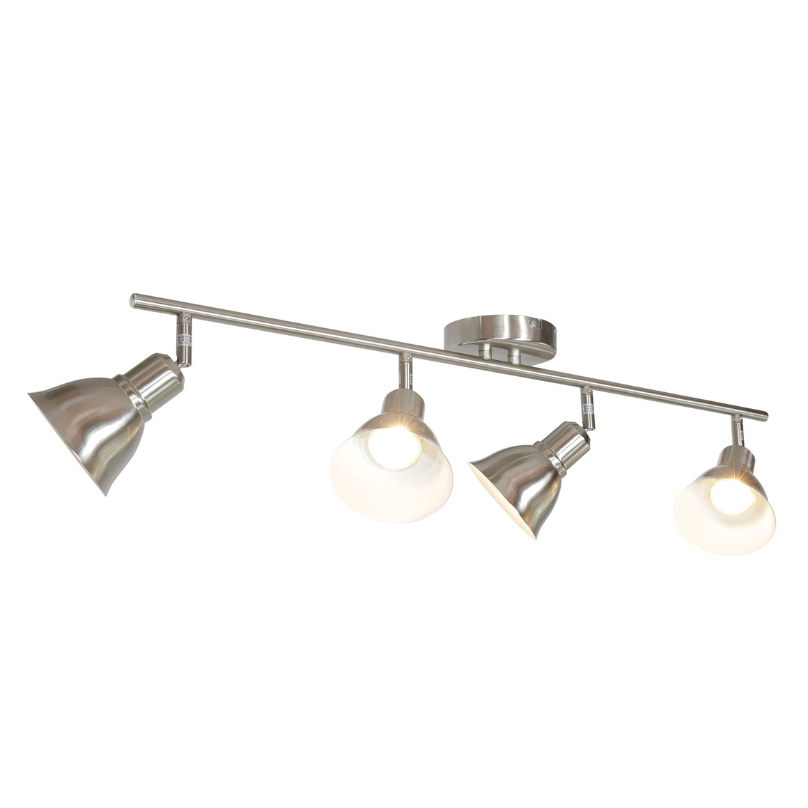 BONLICHT 4-Light Ceiling Spotlights Track Lighting Kit, Brushed Nickel Finished, 35W GU10 Base 4 Bulbs Included