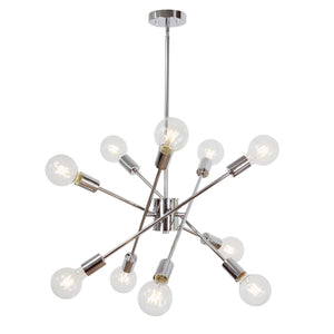 BONLICHT Large Chandelier Lighting Sputnik Flush Mount 10 Lights Chrome