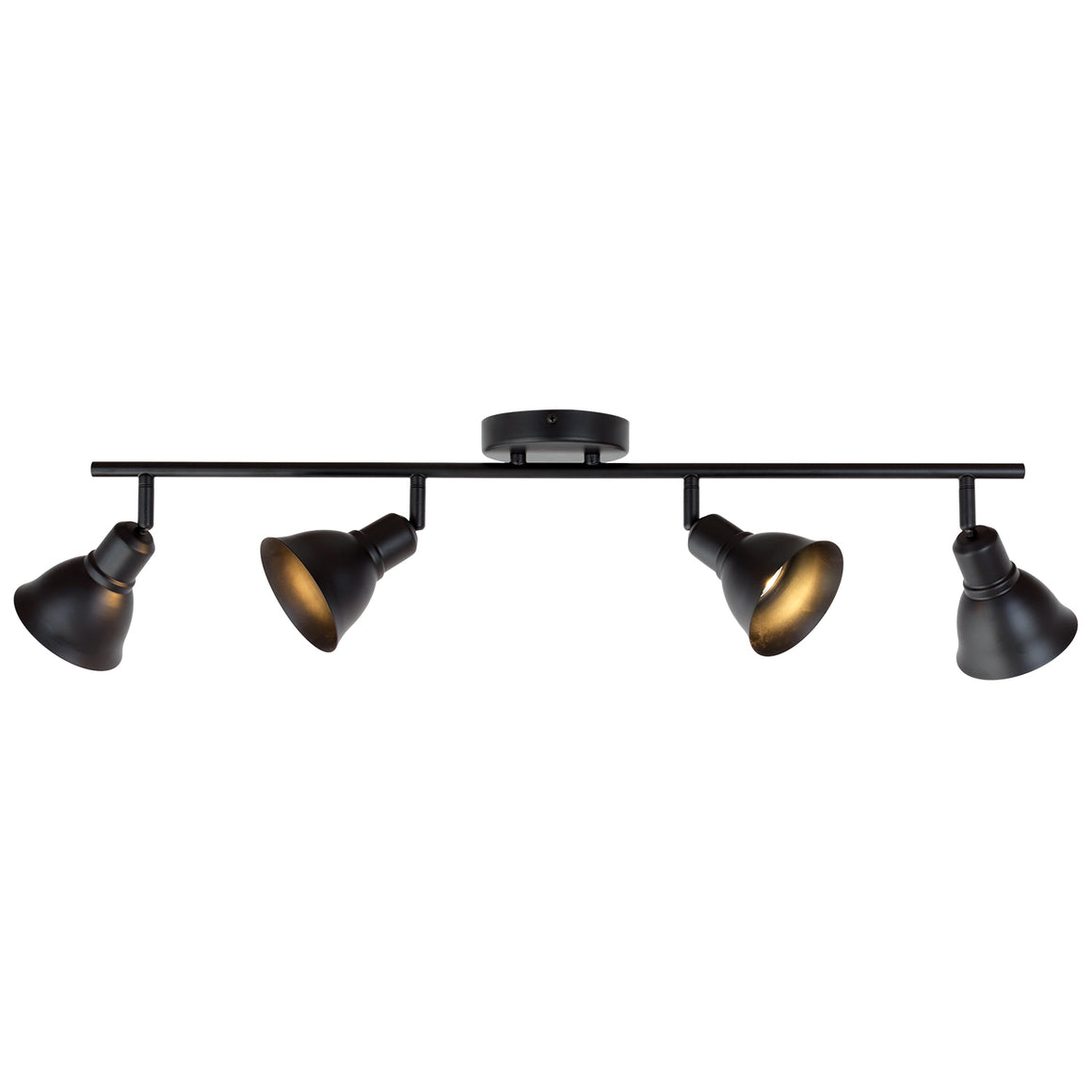 BONLICHT 4-Light Track Lighting Black, Spotlights Kitchen Light Fixtures Ceiling, 35W GU10 Base Halogen Bulbs Included
