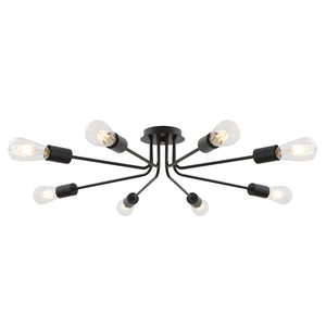BONLICHT 8 Light Ceiling Light Industrial Metal Black Sputnik Chandelier