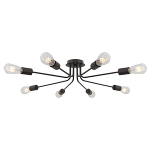 BONLICHT Modern 8 Light Ceiling Light Industrial Metal Oil Rubbed Bronze Sputnik Chandelier