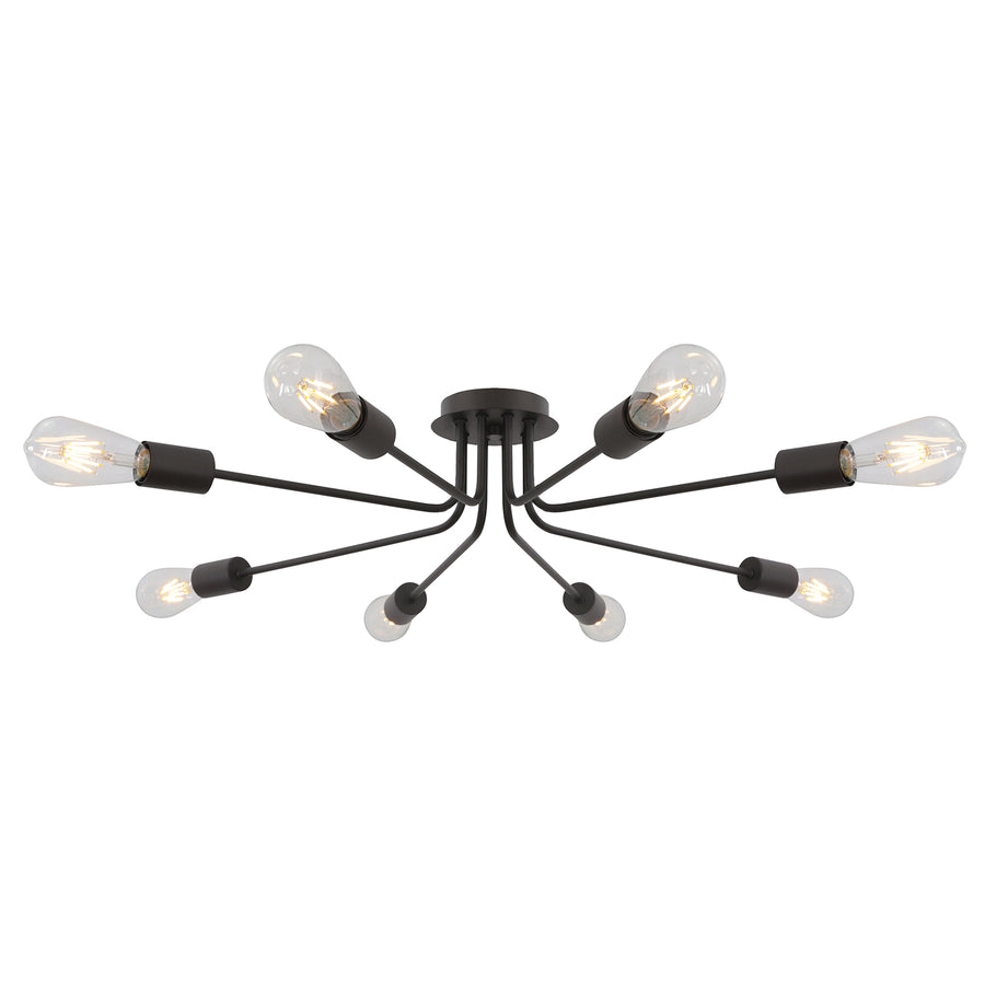 BONLICHT Modern 8 Light Ceiling Light Industrial Metal Oil Rubbed Bronze Sputnik Chandelier