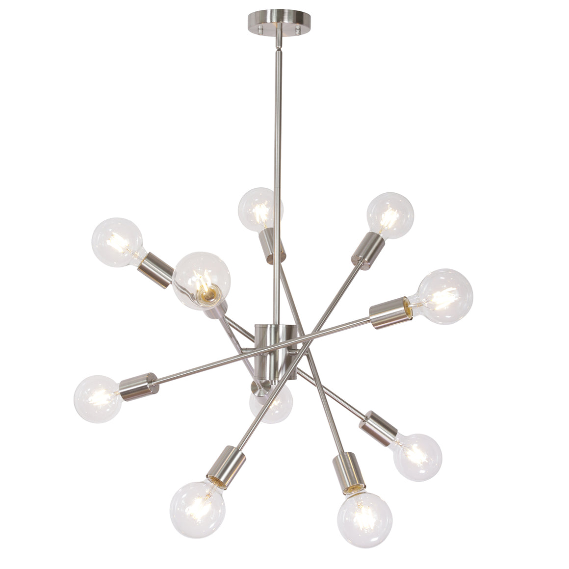 BONLICHT Sputnik Chandeliers Modern 10 Lights Brushed Nickel