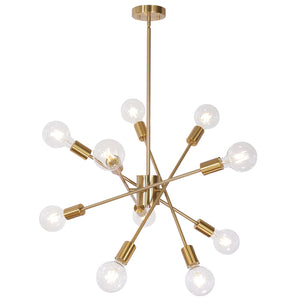 BONLICHT 10 Lights Modern Chandeliers Brass Sputnik Light