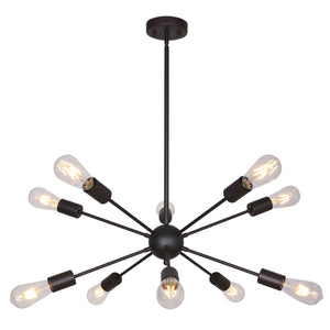 BONLICHT 10 Lights Sputnik Chandelier Lighting Oil-Rubbed Bronze Industrial Pendant Light Suite for Any Space