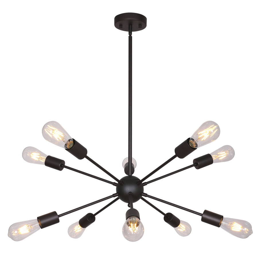 BONLICHT 10 Lights Sputnik Chandelier Lighting Oil-Rubbed Bronze Industrial Pendant Light Suite for Any Space