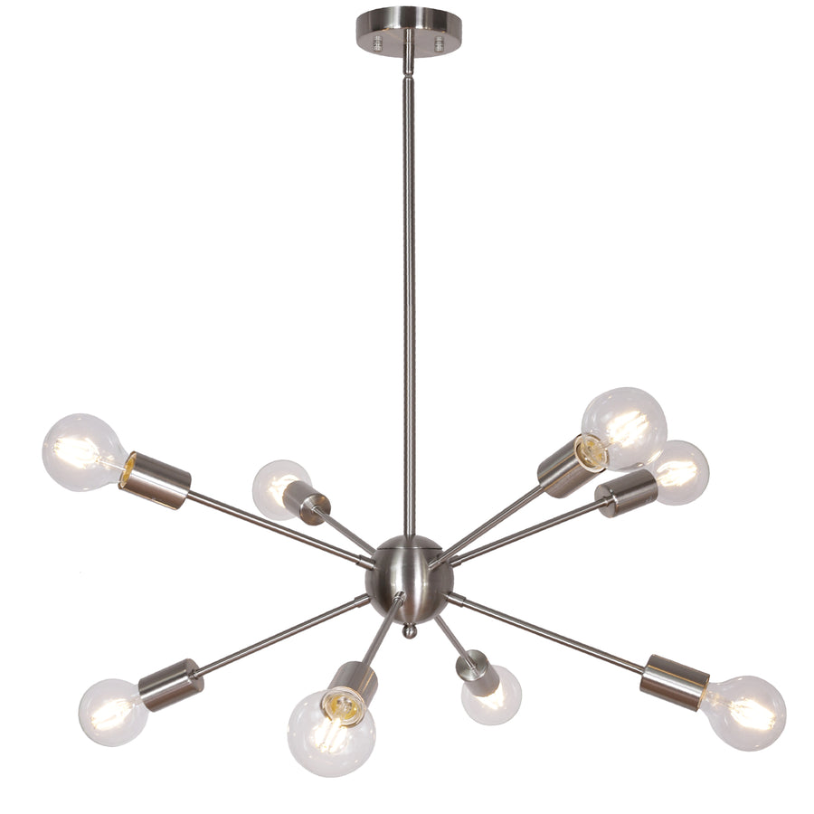 BONLICHT 8-Light Modern Sputnik Pendant Light Brushed Nickel