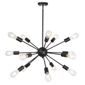 BONLICHT 15 Lights Sputnik Chandeliers Black Industrial