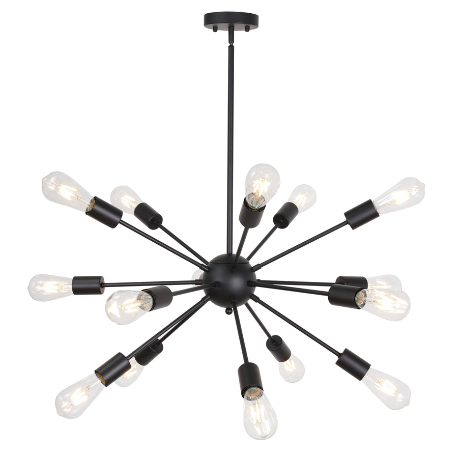 BONLICHT 15 Lights Sputnik Chandeliers Black Industrial