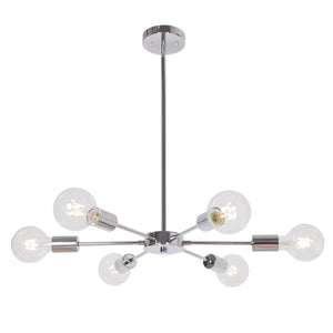 BONLICHT 6 Lights Chrome Sputnik Chandelier