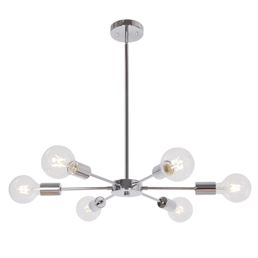 BONLICHT 6 Lights Chrome Sputnik Chandelier