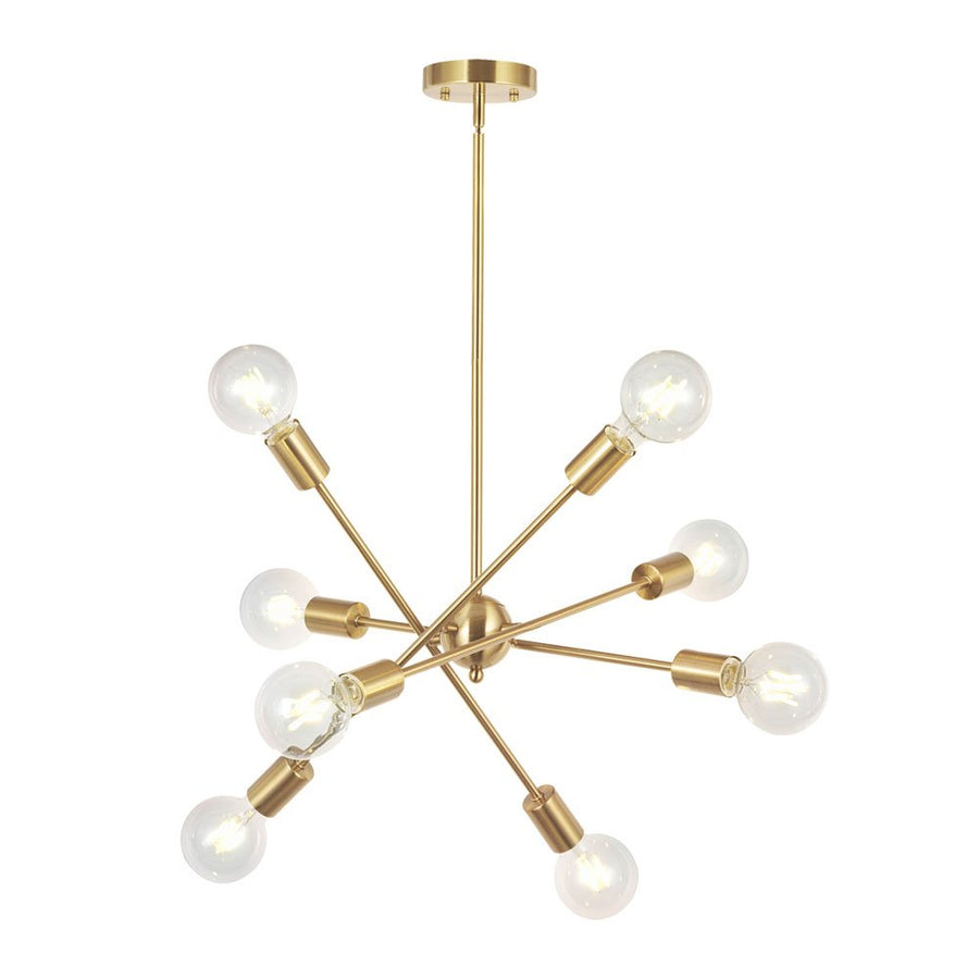 BONLICHT 8 Lights Modern Sputnik Chandelier Lighting Brushed Brass with Adjustable Arms