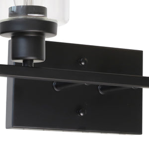 BONLICHT 4 Lights Sconces Wall Lighting Black with Clear Glass Shade