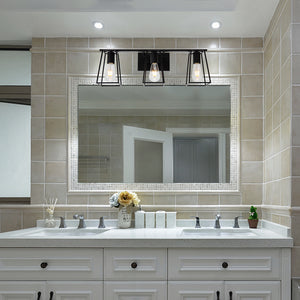BONLICHT Bathroom Vanity Light Fixtures Black Finish 3-Light