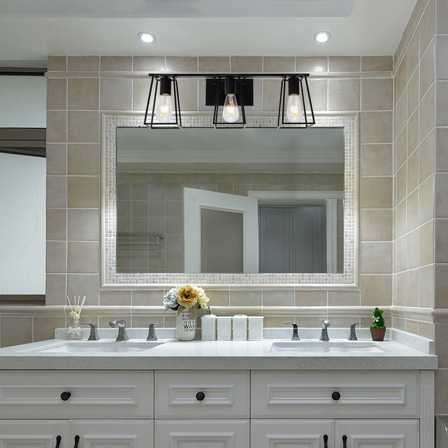 BONLICHT Bathroom Vanity Light Fixtures Black Finish 3-Light