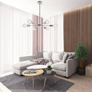 BONLICHT 6 Lights Chrome Sputnik Chandelier
