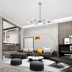 BONLICHT 6 Lights Chrome Sputnik Chandelier