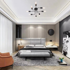 BONLICHT Black Sputnik Lights 8 Lights Industrial Semi Flush Mount Ceiling Light Fixture