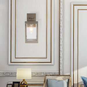 1-Light Wall Sconce Brushed Nickel with Clear Glass