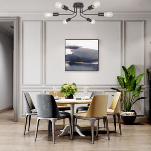 BONLICHT 6 Light Sputnik Chandelier Oil Rubbed Bronze Ceiling Light Semi Flush Mount