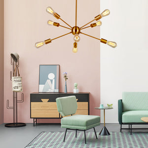 BONLICHT Sputnik Chandelier 8-Lights Brass Modern Pendant Lighting
