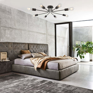 BONLICHT Modern 8 Light Ceiling Light Industrial Metal Oil Rubbed Bronze Sputnik Chandelier