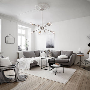 BONLICHT 8-Light Modern Sputnik Pendant Light Brushed Nickel