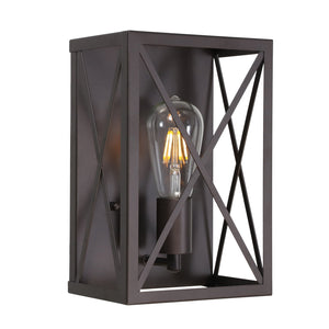 BONLICHT 1-Light Industrial Wall Lights with Mesh Cage, Bathroom Vanity Light Fixtures Oil Rubbed Bronze