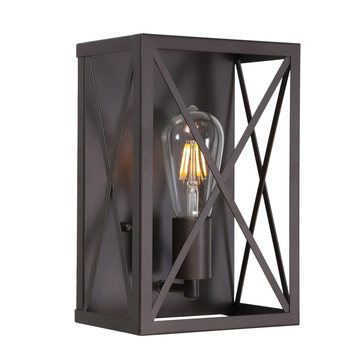 BONLICHT 1-Light Industrial Wall Lights with Mesh Cage, Bathroom Vanity Light Fixtures Oil Rubbed Bronze