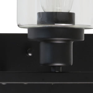 BONLICHT Bathroom Vanity Light Fixtures 3 Lights Wall Sconce Black with Clear Glass Shade