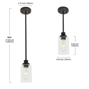 BONLICHT 1-Light Glass Pendant Light Industrial Edison Style Oil Rubbed Bronze Finish