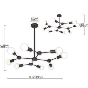 BONLICHT Sputnik Chandeliers 8-Light Oil Rubbed Bronze